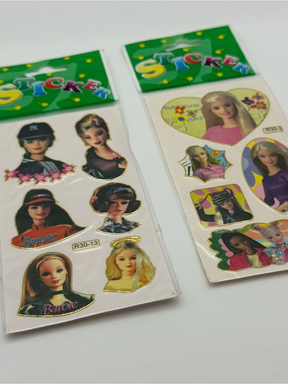 Vintage Barbie Sticker Sheets - Blonde & Brunette Dolls